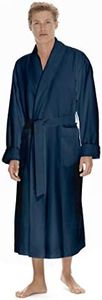 Boca Terry Mens Plush Robe, Big & Tall Bathrobe for Men, Warm Luxury Microfiber Robe - XXL, Navy