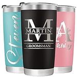 Personalized Tumbler with Names 16 Designs 10 Colors - Vacuum Insulated Travel Tumbler with Lid & Straw 20 Oz Customized Birthday Graduation Gift for Dad Mom Sister Friend Groomsmen Bridesmaid Teacher