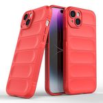 Zapcase Back Case Cover Compatible for iPhone 15 Plus | Matte Soft Flexible Silicon | Liquid Silicon Magic Case Compatible for iPhone 15 Plus with Camera Protection | Red