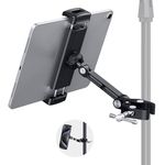 CreaDream Tablet Holder for Microphone Stand, Aluminum Mic Music Stand Holder Mount for Phone and iPad, Adjustable Tablet Holder Compatible with Devices from 4.7 to 12.9 inch Tablets & Smartphones