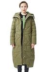 Orolay Women's Hooded Puffer Down Coat Long Winter Jacket Green L