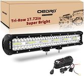 OEDRO LED Light Bar 17.72 Inch 414W Tri-Row Spot Flood Combo LED Driving Light 32760LM + Wiring Harness, IP68 Off Road Lamp for Pickup Jeep Truck SUV 4WD 4X4 ATV UTV Truck Tractor (12V 24V)