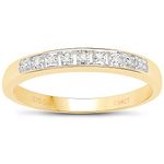 The Diamond Ring Collection: 9ct Yellow Gold 3mm Slim Diamond Eternity Ring, (Size K)