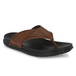 egoss Slippers & Sandals Premium Genuine Leather Slipper Sandals for Men (Tan-9)-C-5061
