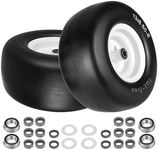 13x6.50-6 Flat Free Lawn Mower Tire and Wheel for Zero Turn Mowers With 3/4" & 5/8" Grease Bushing and 4"-7.2" Adjustable Centered Hub, Compatible with Commercial Grade Lawn, Garden Turf by Cenipar