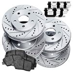 PowerSport Front Rear Brakes and Rotors Kit |Front Rear Brake Pads| Brake Rotors and Pads| Ceramic Brake Pads and Rotors |fits 2012-2017 Audi A4, A4 allroad, A4 Quattro, A5, A5 Quattro