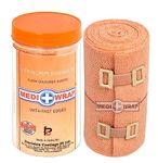 Mediwrap Cotton Crepe Bandage with Clips (Brown,10cm x 4m) (Pack of 6)