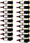 CharaVector Wall Mount Wine Rack (Holds 36 Bottles 2PCS), DIY 1/2/3 Wall Wine Rack for Wine Bottles, Liquor, Champagne, Gold Metal Wine Bottle Holder for Home and Kitchen Decor