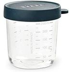 Beaba - Baby Food Storage Container - Glass Conservation Jar - Graduation Measuring Scale - Heat and Thermal Shock Resistant - 250 ml - Dark Blue