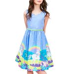 Sunny Fashion Girls Dress Unicorn Rainbow Holiday Princess Size 8 Years