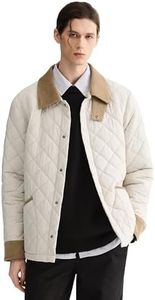 Orolay Men's Lightweight Quilted Puffer Jacket Water Repellent Barn Coat Casual Outerwear with Pockets Ivory X-Large
