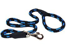 Dogs My Love Dog Rope Leash 4ft Long (XLarge: 4ft Long; 5/8" Diam (14mm), Blue/Black)