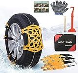 Snow Tire Chain Anti Slip Security Tire Traction Chain,Fit Car Suv Truck Winter Universal Tire Chains,Emergency Get Rid of Snow, Slush Bound, 7 Pack Security Chains Tire Width 165-275mm