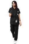 UNIFORM CRAFT Women’s Scrub Suits DSVX || 4 pocket scrubs | Ideal for doctors, dentists, vets, nurses & healthcare professionals (Black, S)