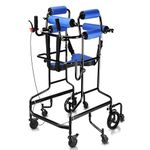 KosmoCare Gait Training Walker|8‑Wheel|Height & Width Adjustable Forearm Support, Padded Rollers, Safety Brake|for Stroke, Hemiplegia, Cerebral Palsy Rehab|Indoor Mobility Aid for Seniors|136 KG|Black