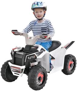 Maxmass 6V Kids Ride on ATV, Children Electric Quad Bike with Forward/Reverse Switch, Foot Pedal, Ergonomic Curved Seat and 4 Large Wheels, Battery Powered Electric Toy Car for Boys Girls (White)