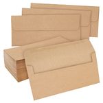 100-Pack #10 Brown Kraft Paper Business Envelopes Bulk for Checks, Invoices, Gift Certificates, Mailing Letters, Invitations, Documents, Forms, and Statements (4-1/8X9-1/2 in)