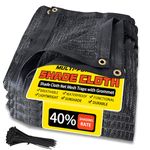 Quobiad 40% Shade Cloth, Black Garden Shade Net 12 x 24 FT Durable Taped Edge with Grommets UV Resistant for Plants, Greenhouse, Vegetables and Patio Sunshade