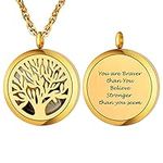 PROSTEEL Custom Necklace for Men Gold Locket Necklace Tree of Life Pendant Chain