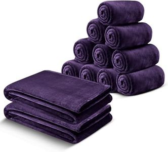 MOONLIGHT20015 Fleece Blanket Twin Size 12 Pack - Soft Cool Fluffy Throw Blanket for Couch & Sofa, Lightweight Luxury 400 GSM Microfiber Bed Blankets and Throws (Twin 60 x 80 Inches, Purple)
