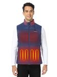 ORORO Men's Heated Gilet with Power Bank, Heated Vest Men Up to 10 Hours of Warmth (Charger Not Included) (Navy Blue,M)