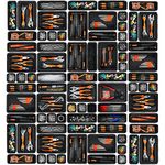 A-LUGEI【42Pcs】【Black】 Tool Box Organizer Tray Divider Set for Socket Wrench Screw Screwdriver, Tool Desk Drawer Organizers and Storage Toolbox, Garage Organizer Rolling Chest Cart Cabinet Accessories