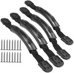 wollcocer 2-Hole Kayak Carry Handles 4 Pack with Screws Rubber Kayak Handle Replacement for Ocean Kayak Lifetime Kayaks Pelican Perception Boat Canoe Handle Kayak Parts Black