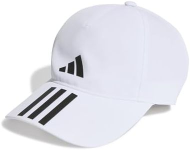 adidas Performance 3-Stripes Aeroready Running Training Baseball Cap, White/Black/Black, One Size (Womens)