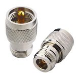 3AN Telecom UHF PL259 Male to N Type Female Straight Coax RF Coaxial Adapter Connector for CB Ham Radio Walkie Talkie Wi-Fi Antenna Broadcasting Radios Telecom LMR CCTV(Pack of 2)(Gold)