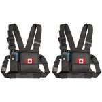 Radio Chest Harness with Reflective Strips Shoulder Holster Radio Vest Holder Two Way Radio Vest Rig Walkie Talkie Case with Front Pack Pouch for Motorola/Midland/Kenwood/Baofeng/Retevis（2 Pack）