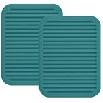 Smithcraft Silicone Trivets Mats for Hot Dishes and Hot Pots, Hot Pads for Countertops, Tables, Pot Holders, Spoon Rest Small Drying Mats Set of 2 Many Colors for Your Choose (Teal)