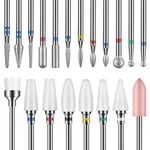 Nail Drill Bits 20Pcs, 3/32' Ceramic Carbide Drill Bits for Nails, Nail Bits for Nail Drill, Diamond Nail Drill Bit Set for Cuticle Remover Manicure Pedicure ââ‚¬¦ (20Pcs)