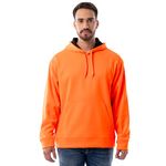 Realtree Men's Performance Hooded Fleece Sweatshirt, Blaze Orange, Large