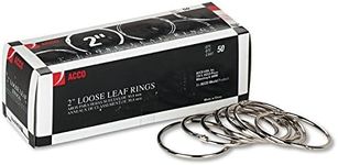 ACCO Loose Leaf Binder Rings, 2-Inch Diameter, Silver, 50 Rings Per Box (ACC72205)