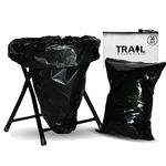 Trail Essentials Double-Bag Carry-Out Toilet Liners and Toilet Waste Bags, Black Opaque, Leak Free (30 Toilet Liners + 30 Carry-Out Bags)