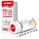 7-Way Pool Test Strips, 125 Hot Tub Test Strips-Accurate Spa Water Testing Kit for Chlorine, Bromine, pH, Hardness, Alkalinity and More