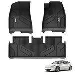 3W Floor Mats for Tesla Model 3 2024 Highland Right Hand Drive,TPE All Weather Custom Floor Mats,Waterproof,Anti-Slip,Easy To Clean,Accessories