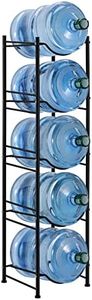 5 Gallon Water Bottle Holder 5 Tier Detachable Water Cooler Jug Holder Storage Rack Heavy Duty Gallon Water Jug Organizer Shelf for Home, Kitchen, Office, Breakroom, Black