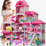 JUKUDAHU Dolls House Girls Toys for Kids Ages 2 3 4 5 6 7 - Plays House, Doll Home, Pretend Home Toy with Accessories and Furniture, Girls Toys, Dolls Houses for Girls 6-12