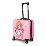 Storite 20 Inches Kids Trolley Bag Hard-Sided Polycarbonate Cartoon Print Suitcase Trolley Bag for Kid's Travel | Kids Trolley Bag – Pink (Size - 38 x 24 x 84 Cm)