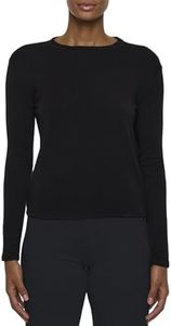 Bleusalt The Classic Crew | Women's Soft Long Sleeve T-Shirt | Refined Flattering Fit Black 0