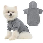 KOOLTAIL Basic Dog Hoodie - Soft and Warm Dog Hoodie Sweater with Leash Hole and Pocket, Dog Winter Coat, Cold Weather Clothes Sweatshirt for Small Medium Large Dogs Puppy Cat Boys Girls Grey M