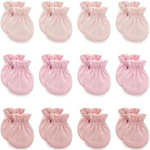 Baby Girl No Scratch Mittens 0-6 Months Soft Comfortable Newborn Hand Protection, Keeps Little Hands Warm, Must-Have Baby Essential for Delicate Skin, Cozy Baby Gloves for Girls 12 pairs