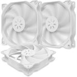 upHere 120mm White Silent Fan for Computer Cases Cooling, Ultra Quiet High Airflow Computer Case Fan, 3- Pack,12WT3-3