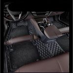 MINANSH PVC, Faux Leather, Nylon 7D Car Floor Mats 100% Waterproof Compatible with Honda Accord (Model : 2007-2010) (Full Black)