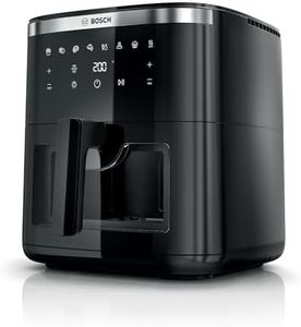 Bosch Friteuse sans huile Série 6, MAF671B0, Air Fryer XXL, capacité de 7,2 L, 7 programmes prédéfinis, vitre de cuisson éclairée, cuisson jusqu'à 65% plus rapide, noir