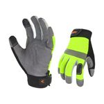 Vgo... Safety Work Gloves Touchscreen, Utility Working Gloves for Garden Assemble Mechanic Warehouse Golves Multi Purpose Light&Medium Duty,1pair(SL7584,Green,L)