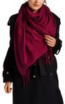 VaneriHome Scarf for Women Soft Cashmere Feel Winter Shawls and Wraps for Wedding Fashion Gifts for Girls, Burgundy