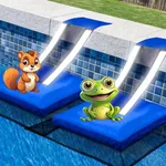 HKZ 2Pcs Pool Animal Critter Escape Ramp - Frog Saver Swimming Pool with Reflective Strips, Pools Animal Wildlife Saving Escape Ramp for Squirrel, Lizards, Ducks, Snakes, Toad (2, Dark Blue)