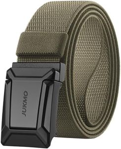 JUKMO Stretch Tactical Belt for Men, Military Work Rigger Hiking 1.5" Elastic Nylon Web Ratchet Quick Release Belt in Gift Box (Coyote, Small)
